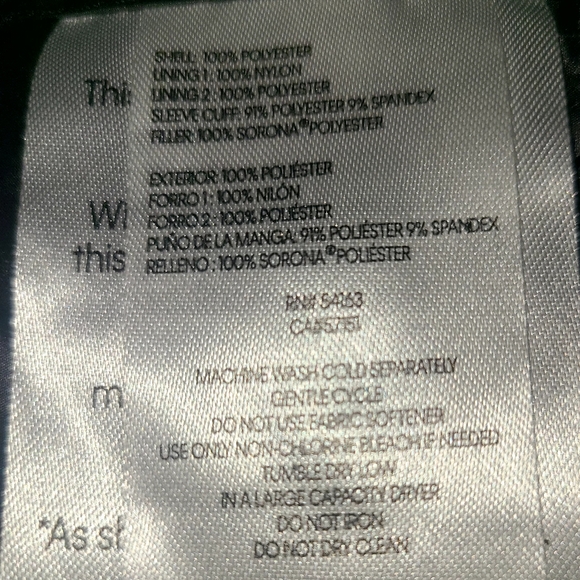 DKNY Black Long Puffer Coat, Size Medium - Picture 9 of 11